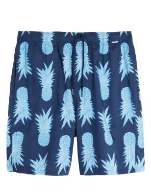 

Mens Autograph Kurze Schlafanzughose mit hohem Baumwollanteil und Ananasmuster - Navy Mix, Navy Mix