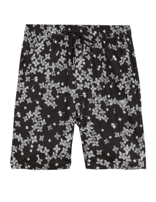 

Mens Autograph Cotton Rich Floral Print Pyjama Shorts - Black Mix, Black Mix