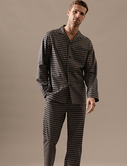 Premium Cotton Rich Geo Print Pyjama Top