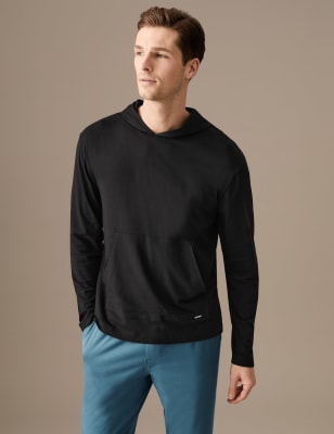 

Autograph Sudadera de punto con capucha con algodón Supima®Mens - Black, Black
