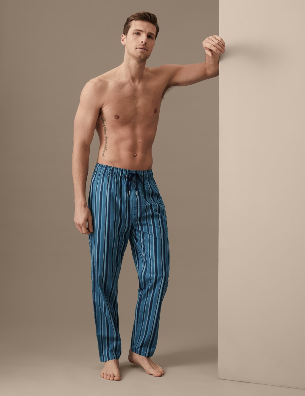 Cotton Rich Striped Pyjama Bottoms image 1