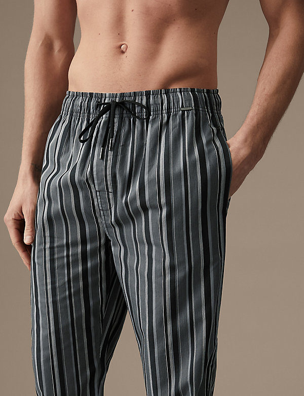 Cotton Rich Striped Pyjama Bottoms - PE