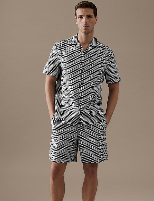 Cotton Rich A Print Pyjama Shorts - TW