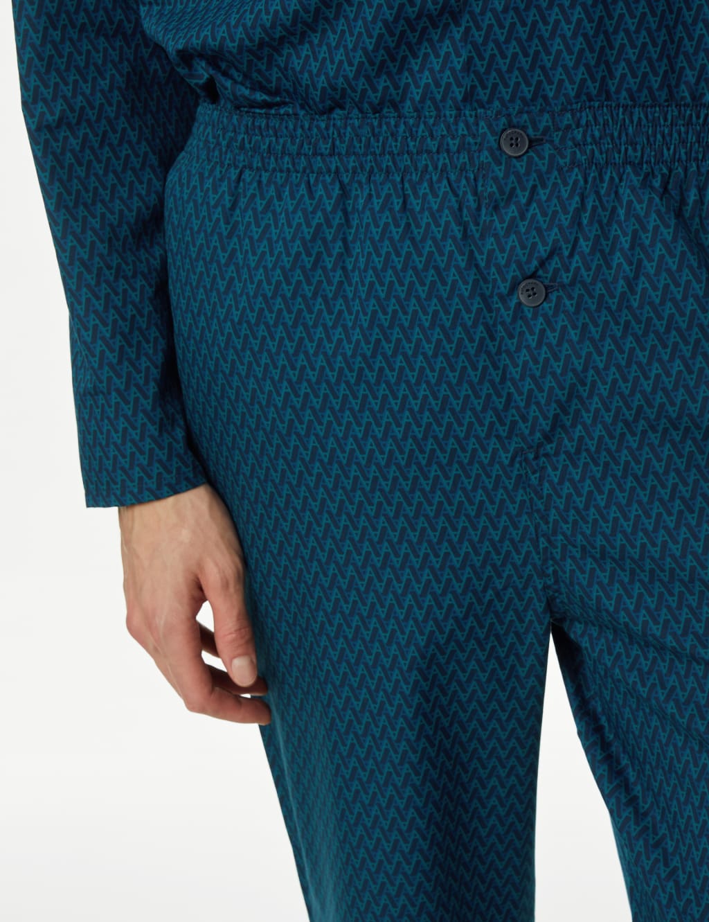 Cotton Rich Monogram Print Pyjama Set image 4