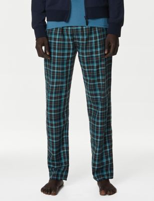 Cotton Blend Checked Pyjama Bottoms - RS