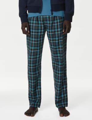 Cotton Blend Checked Pyjama Bottoms - SE