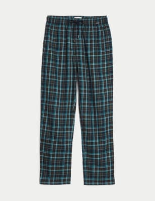 Cotton Blend Checked Pyjama Bottoms