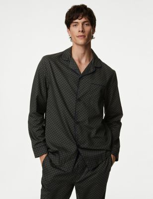 Cotton Rich Geometric Pyjama Top - ES