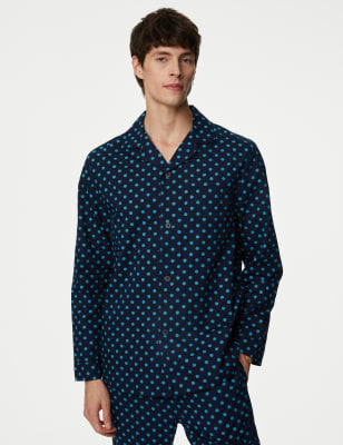 

Mens Autograph Cotton Rich Polka Dot Pyjama Shirt - Navy Mix, Navy Mix