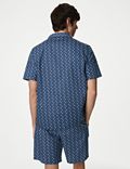 Katoenrijk pyjamashirt met geometrische print