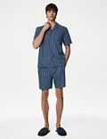 Pyžamové šortky s&nbsp;geometrickým motivem a&nbsp;vysokým podílem bavlny