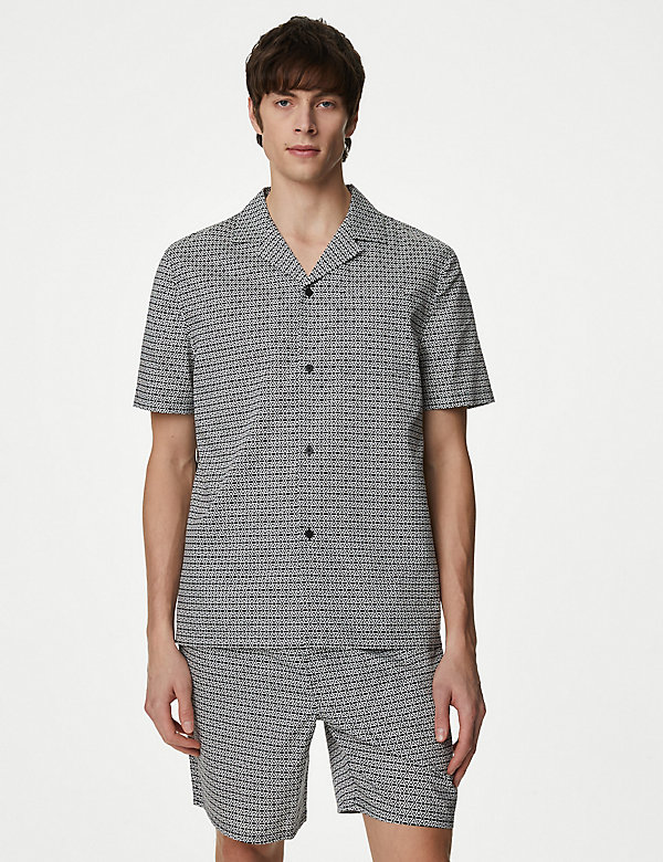 Cotton Rich Printed Pyjama Top - SG