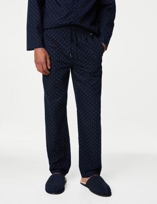 Bas de pyjama en coton Supima® à imprimé géométrique - FR