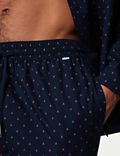 Pyžamové kalhoty s&nbsp;vysokým podílem bavlny Supima® a&nbsp;geometrickým vzorem