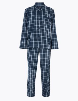  Pyjama en coton à carreaux - Blue Mix