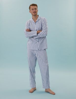  Pyjama en coton à rayures - Light Blue Mix