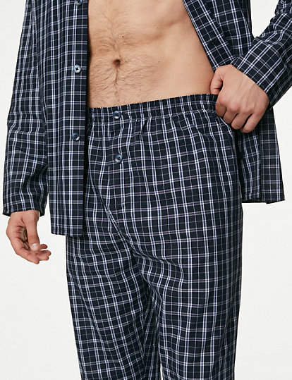 Cotton Blend Checked Pyjama Set