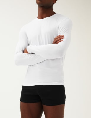 Maillot de corps en coton Supima® mélangé à manches longues - CA