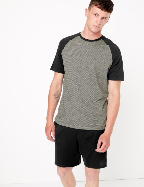 Pure Cotton Striped Pyjama Shorts Set