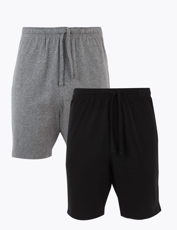 2 Pack Pure Cotton Jersey Pyjama Shorts