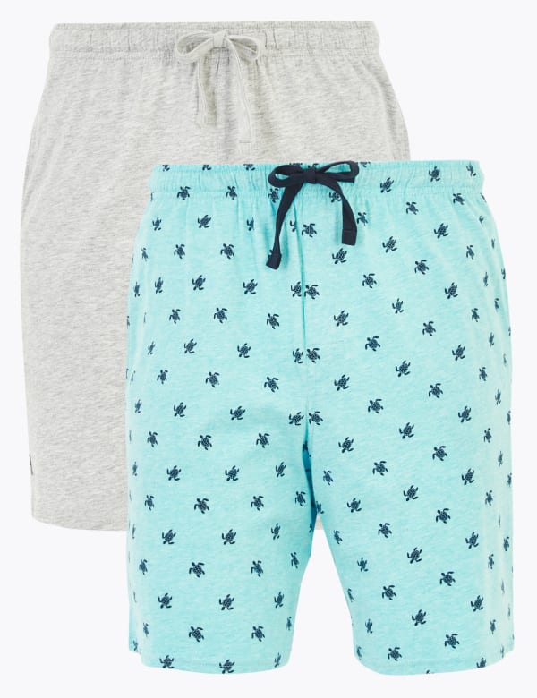 2 Pack Pure Cotton Pyjama Shorts