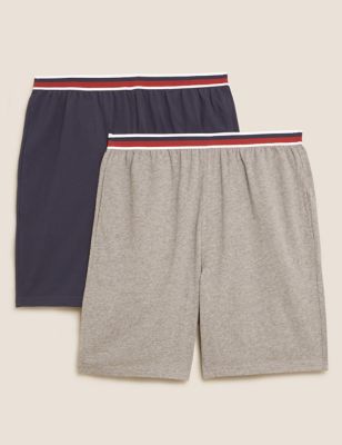  Lot de 2 shorts de pyjama 100 % coton - Navy Mix