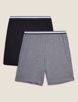 2 Pack Pure Cotton Pyjama Shorts - SG