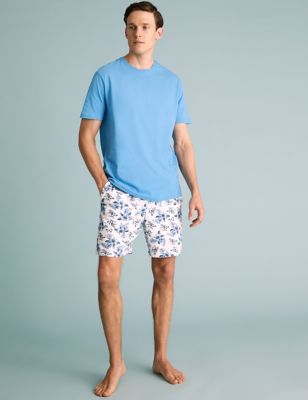  Pyjama 100 % coton à imprimé hibiscus - Mid Blue