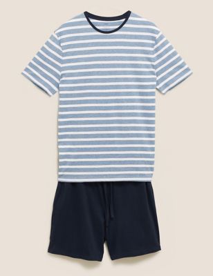 

M&S Collection Pijama 100% algodón de rayasMens - Blue Marl, Blue Marl