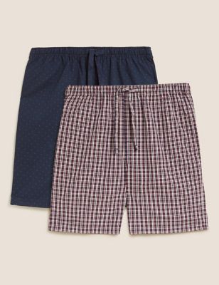 

Mens M&S Collection 2 Pack Pure Cotton Pyjama Shorts - Navy Mix, Navy Mix