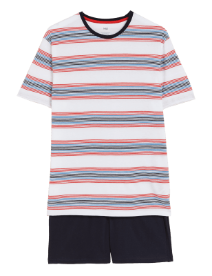 

Mens M&S Collection Gestreifter Schlafanzug aus reiner Baumwolle - Multi, Multi