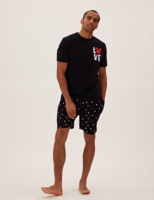 

Mens M&S Collection Mickey Mouse™-Schlafanzugset aus reiner Baumwolle - Black Mix, Black Mix