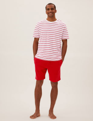 

Mens M&S Collection Pure Cotton Striped Pyjama Set - Red Mix, Red Mix