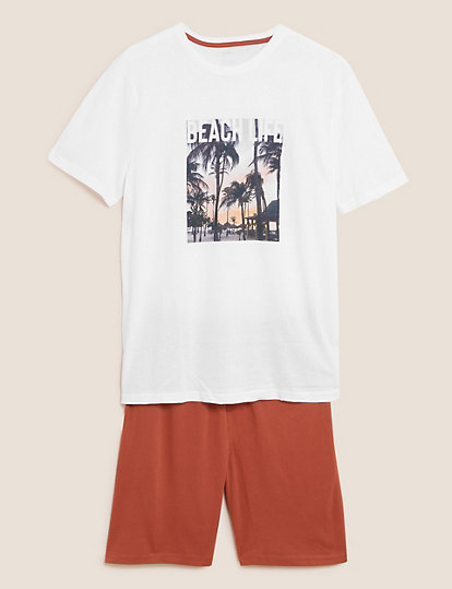 Pure Cotton Beach Graphic Pyjama Set