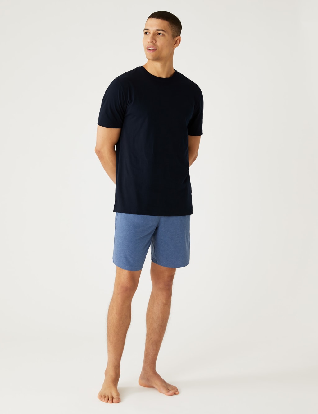 Cotton Rich Marl Effect Pyjama Set image 1