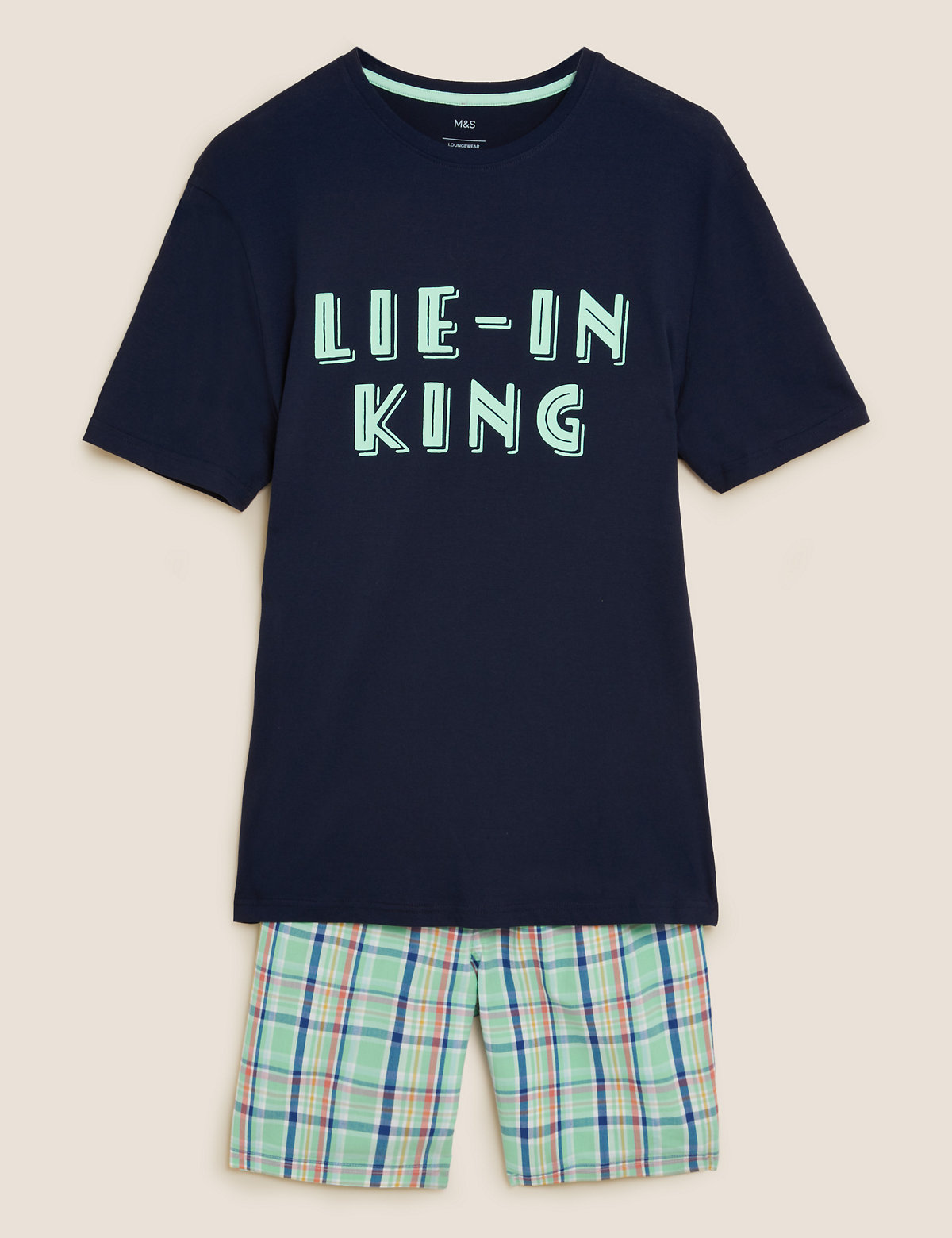 Pure Cotton Lie-In King Slogan Pyjama Set