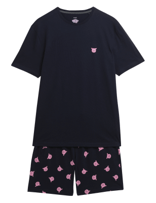 

Mens M&S Collection Men's Pure Cotton Percy Pig™ Pyjama Set - Dark Navy Mix, Dark Navy Mix