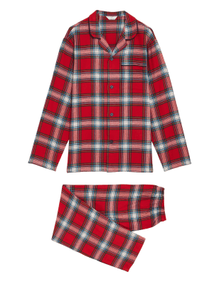 

M&S Collection Pijama de algodón cepillado de cuadrosMens - Red Mix, Red Mix