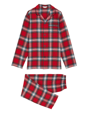 

Mens M&S Collection Men's Checked Family Christmas Pyjama Set - Red Mix, Red Mix