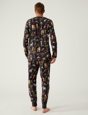 

Mens M&S Collection Pure Cotton Animal Print Pyjama Set - Charcoal Mix, Charcoal Mix