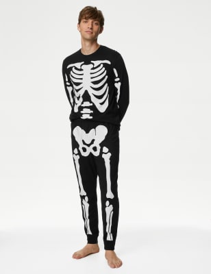 

Mens M&S Collection Men's Pure Cotton Halloween Pyjama Set - Black, Black