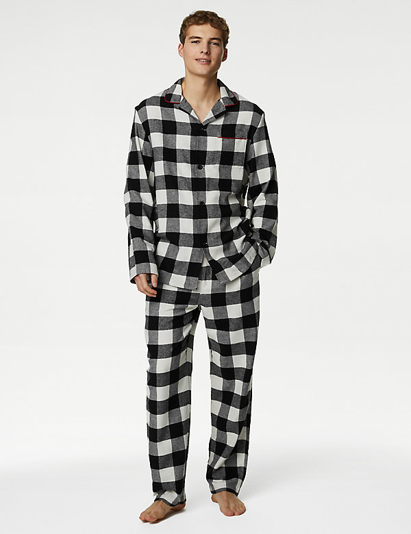 Men's Mono Check Family Christmas Pyjama Set - SK