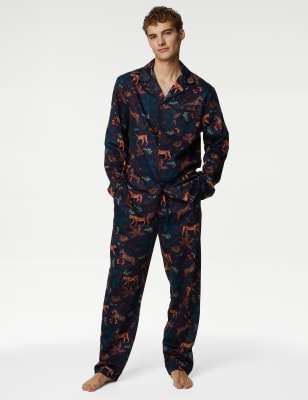 

Mens M&S Collection Men's Jungle Animals Family Christmas Pyjama Set - Navy Mix, Navy Mix