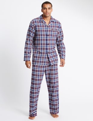 Brushed Cotton Stay Soft Checked Pyjamas