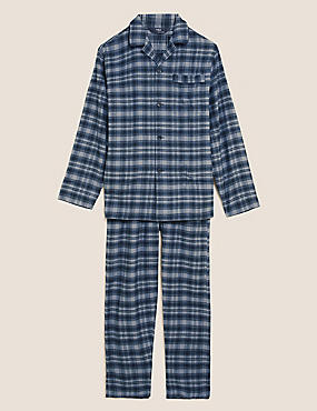 Longer Length Brushed Cotton Pyjama Set