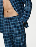 Pyjama en coton peigné à carreaux