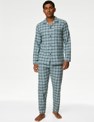 Mens brushed 2025 cotton pyjamas