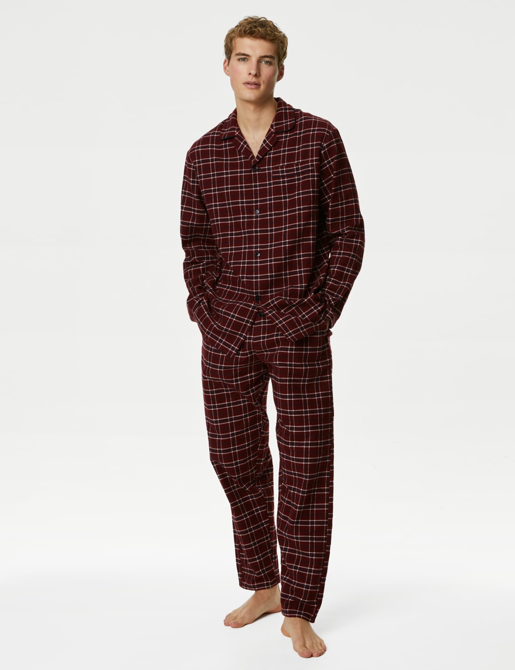 Brushed Cotton Checked Pyjama Set image 1