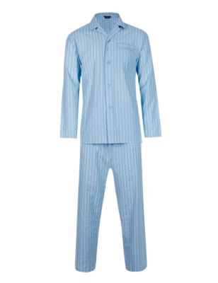 Pure Cotton Seersucker Striped Pyjamas | M&S Collection | M&S