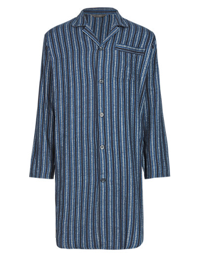 Pure Cotton Striped Nightshirt | M&S